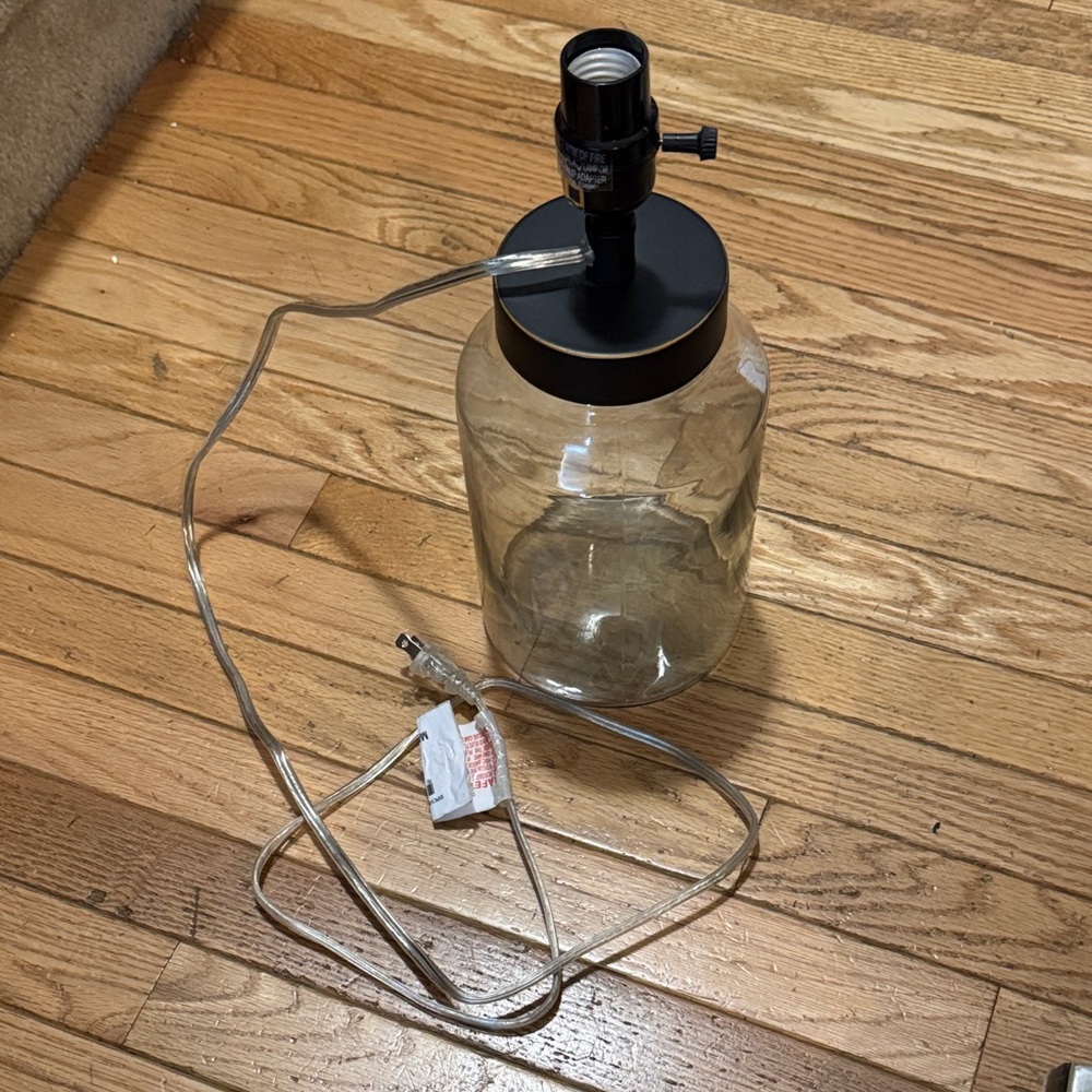 New Threshold Casual Clear Glass Jar Fillable Lamp Base